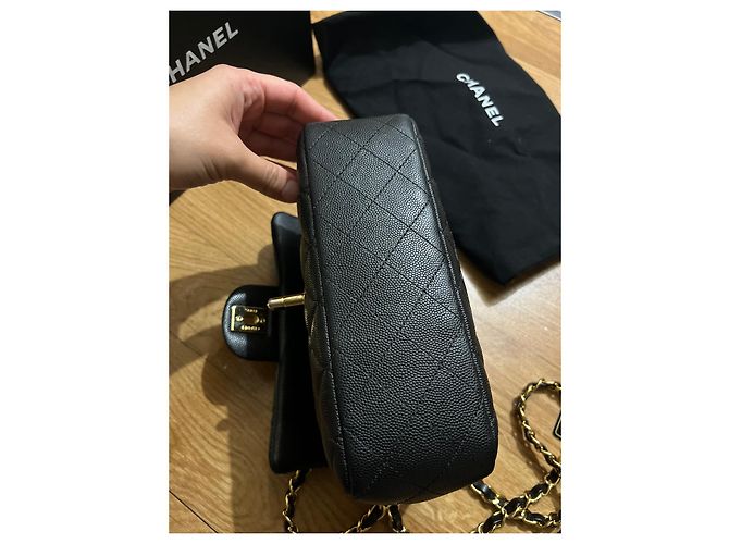 Timeless Chanel Mini retângulo Caviar Preto - vista 7