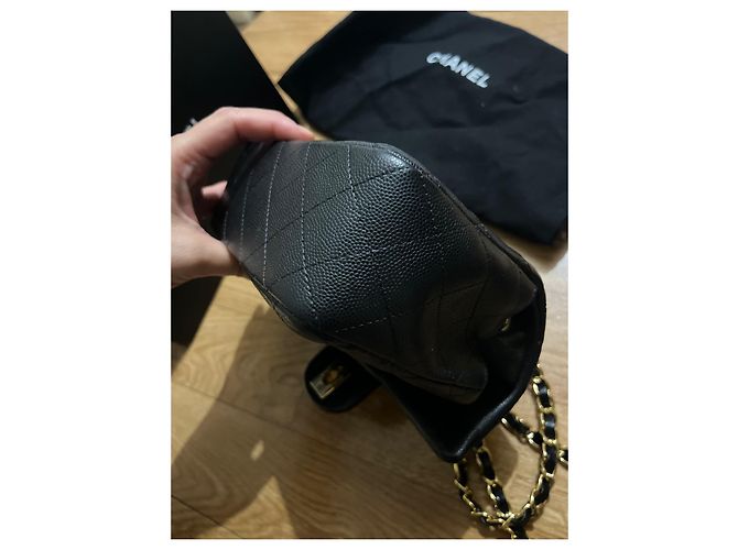 Timeless Chanel Mini retângulo Caviar Preto - vista 9