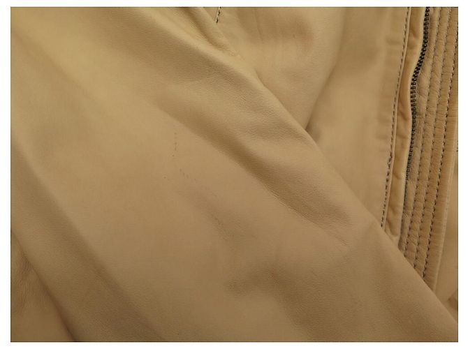 Blauer BLAUE JACKE 18SBLUL02197 BEIGE LEDERJACKE 48 M LEDERJACKE MANTEL - Ansicht 7
