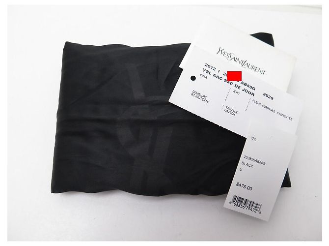 NUOVA BORSA A MANO YVES SAINT LAURENT 203855 BELLE DE JOUR IN VERNICE NERA - vista 5
