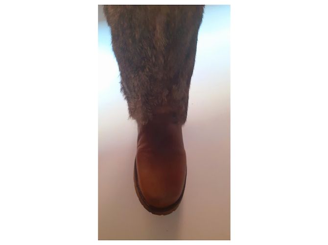 Autre Marque Botas de piel marrón oscuro - vista 2