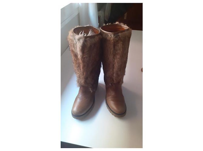 Autre Marque Botas de piel marrón oscuro - vista 6