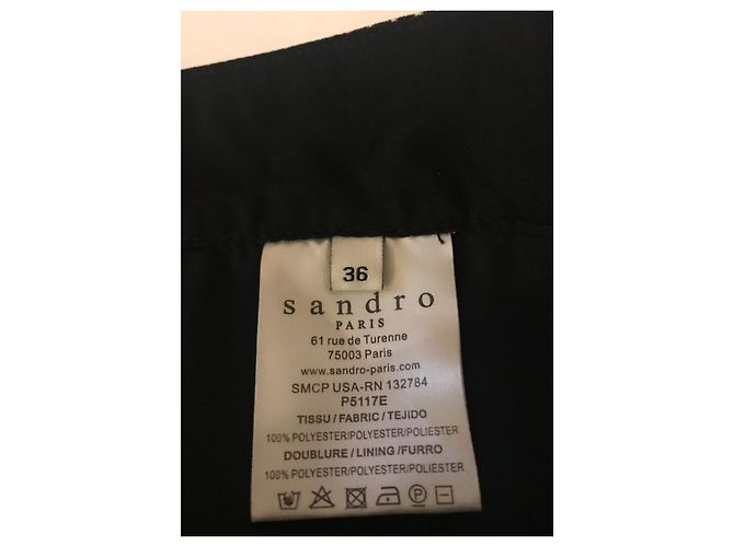 calça sandro com paetês Preto Branco - vista 4