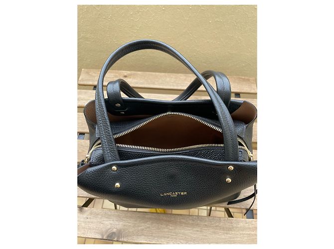 Autre Marque Borsa Lancaster in pelle nera e beige Nero - vista 10
