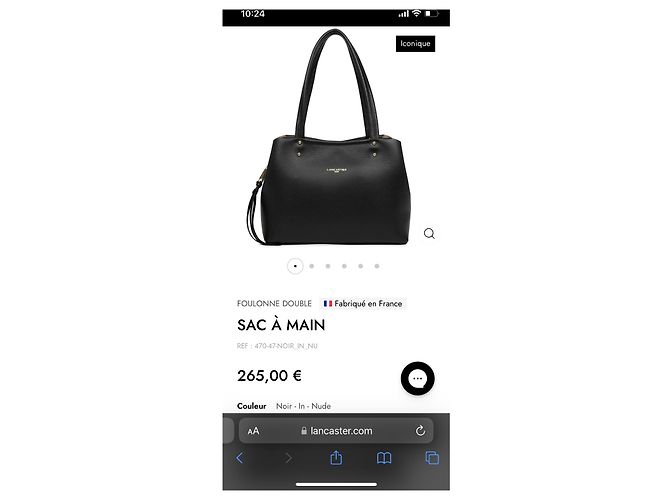 Autre Marque Borsa Lancaster in pelle nera e beige Nero - vista 11