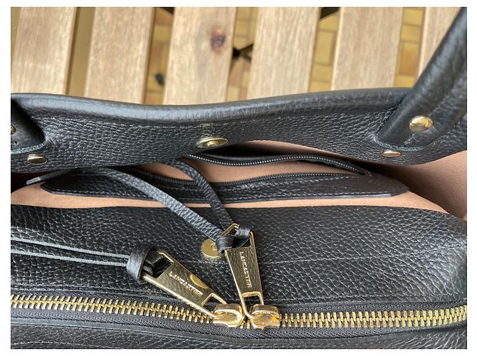 Autre Marque Borsa Lancaster in pelle nera e beige Nero - vista 4