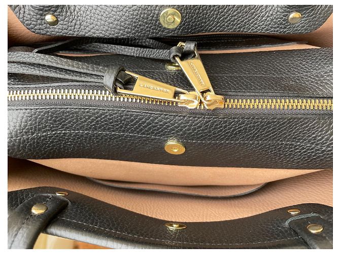 Autre Marque Borsa Lancaster in pelle nera e beige Nero - vista 5