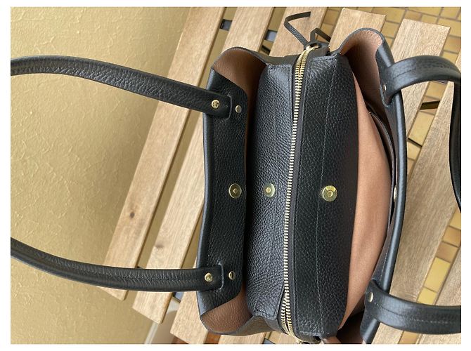 Autre Marque Borsa Lancaster in pelle nera e beige Nero - vista 8
