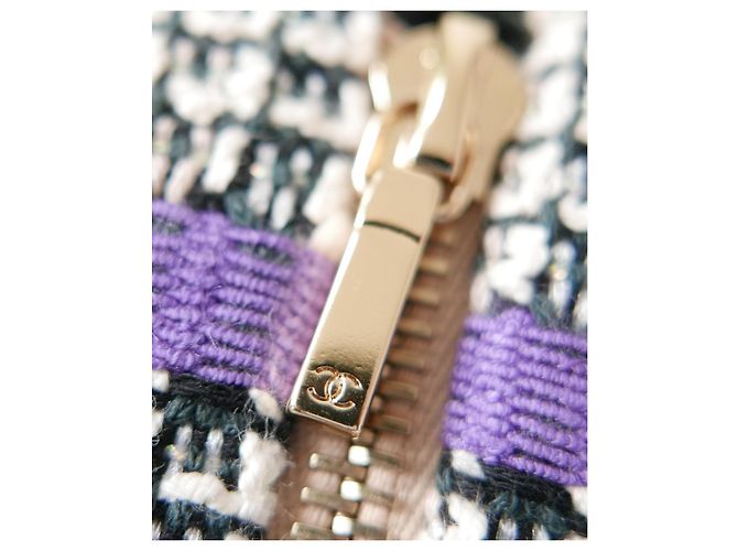 Chanel SS17 Falda de tweed a rayas con cremallera Multicolor - vista 6