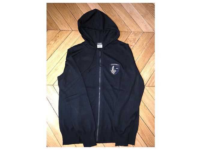Chanel Weste mit Wappen Schwarz Wolle - Ansicht 2