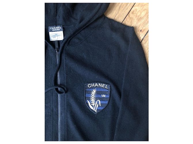 Chanel Weste mit Wappen Schwarz Wolle - Ansicht 3