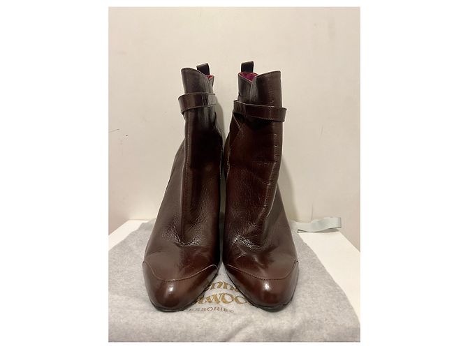 Vivienne Westwood Stivaletti in un marrone castano scuro - vista 4