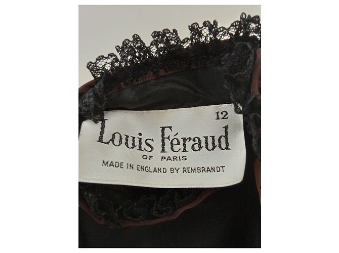 Louis Féraud Vintage Louis Feraud Kleid im New Romantics / Goth Stil Braun Schwarz - Ansicht 7