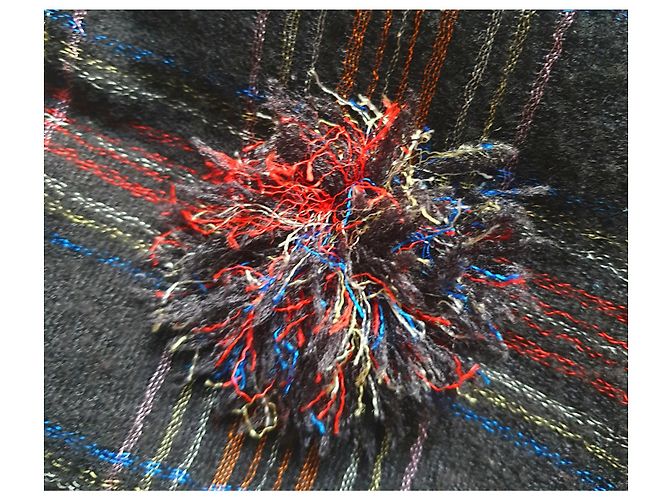 Berretto Chanel Blu in Tessuto con Spilla - vista 8