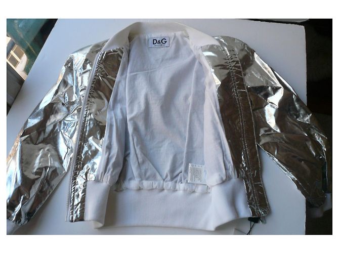 Dolce & Gabbana DOLCE GABBANA Short metallic mirror jacket T40 IT BE Silvery - view 7