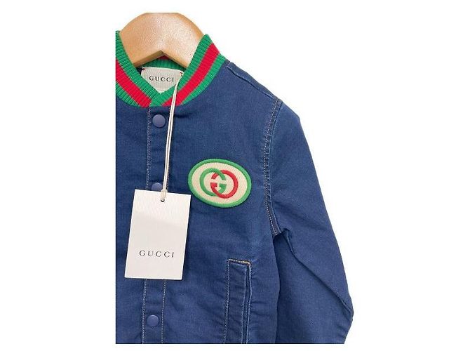 **GUCCI (gucci)  blouson bomber en jean bleu - vue 3