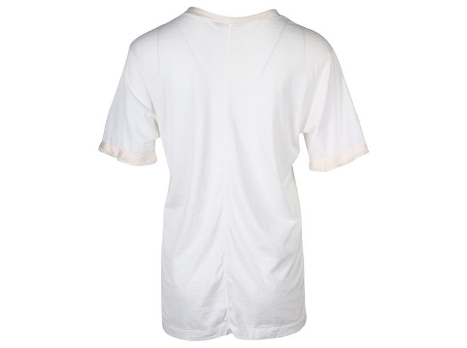 Balenciaga Fringe Trim V-Neck Top in White Cotton - view 3