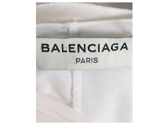 Balenciaga Fringe Trim V-Neck Top in White Cotton - view 4