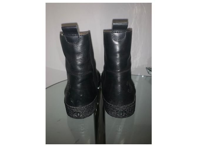 Botas Chanel de piel negra 39 Negro - vista 3