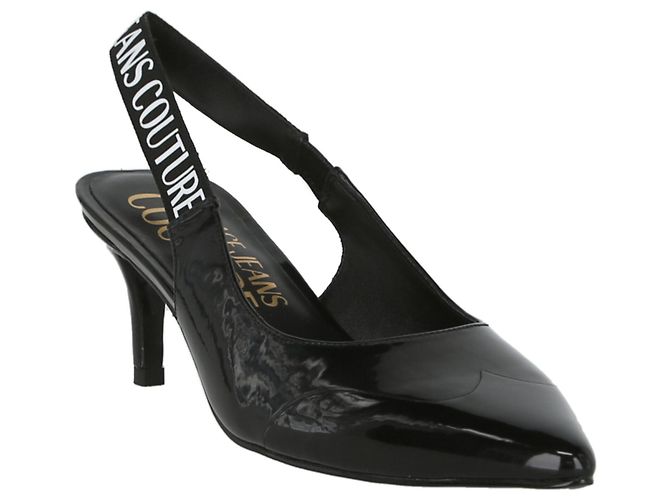Versace Jeans Couture Décolleté Slingback con logo in vernice di Versace Jeans - vista 2