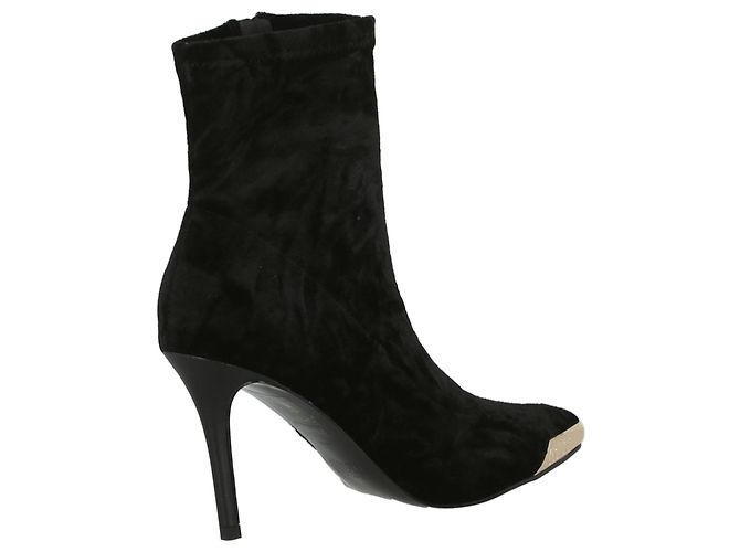 Versace Jeans Couture Versace Jeans Stivaletti con punta a punta stropicciata in velluto - vista 3
