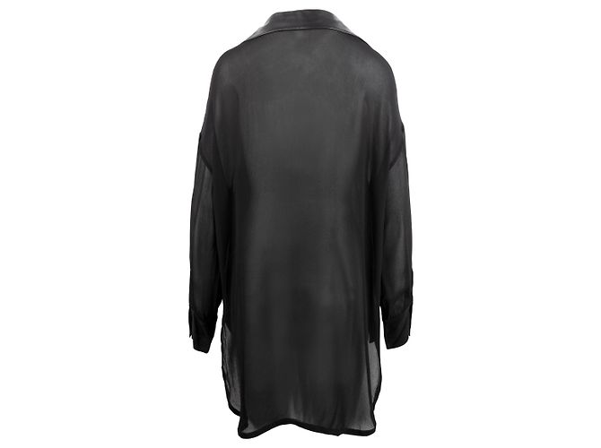 Gaetano Navarra schwarze Lederbluse - Ansicht 2