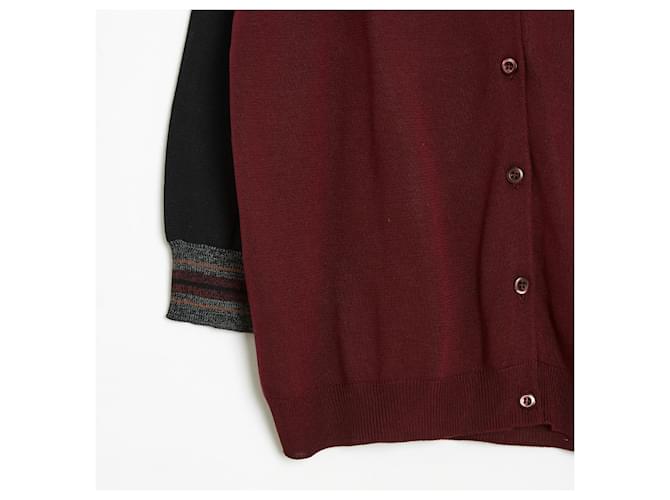 Prada CARDIGAN IN LANA BORDEAUX38 Bordò - vista 2