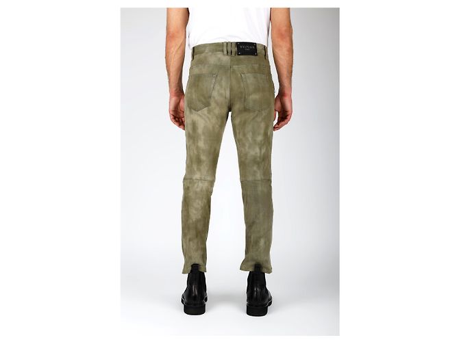 Jeans Biker Verdi Balmain Verde - vista 3