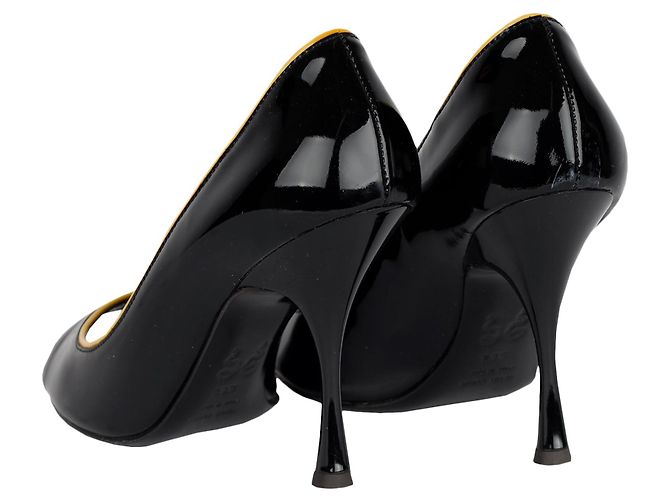 Blumarine Peeptoe aus Lackleder Schwarz - Ansicht 3