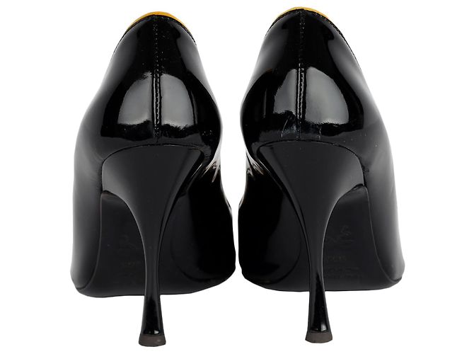 Blumarine Peeptoe aus Lackleder Schwarz - Ansicht 4
