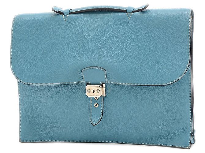 Cartella Hermès Sac à dépêches Blu - vista 4