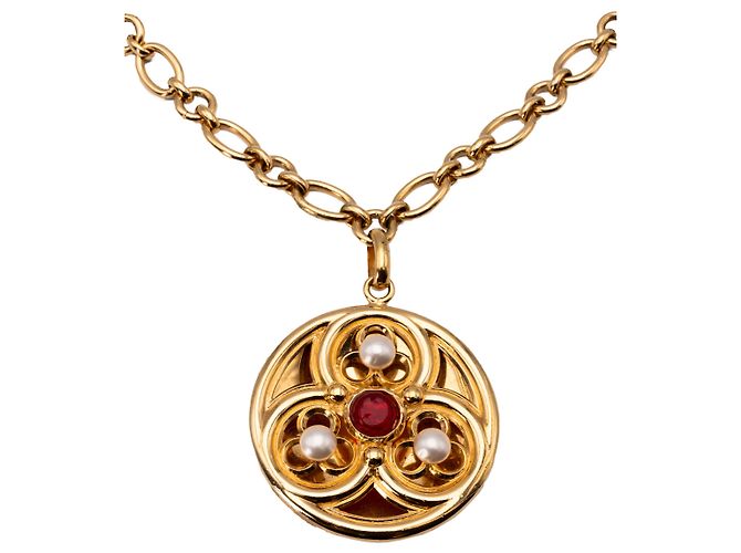 Collana Chanel Con Medaglione D'oro - vista 3