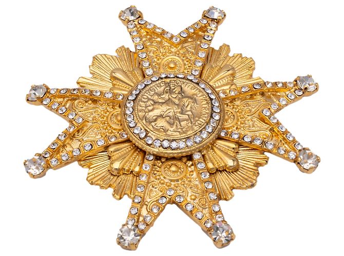 Broche Gianfranco Ferré com strass - vista 3
