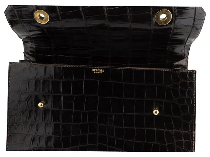 Piano Hermès Benutzerdefinierte Krokodil-Klaviertasche Braun - Ansicht 4