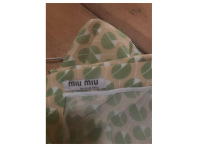 Top de seda Miu Miu verde claro - vista 3