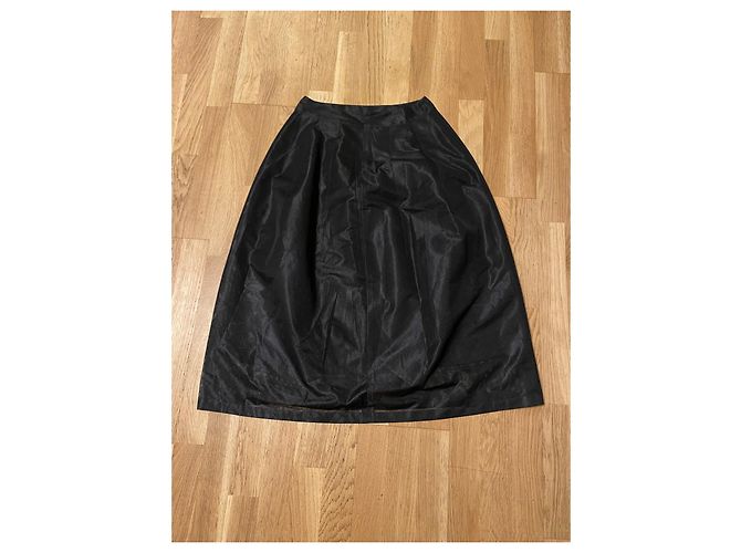 Chanel Langer schwarzer Rock aus Netz Polyester Größe 40 - Ansicht 3