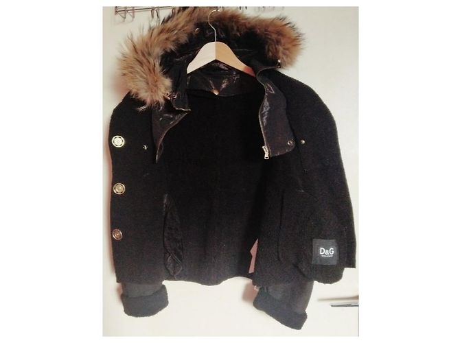 Dolce & Gabbana Lederjacke mit Kapuze Hirschleder Schwarz - Ansicht 2