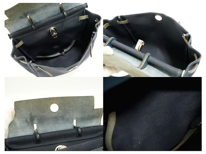 Hermès Hermes Herbag Azul marino - vista 4