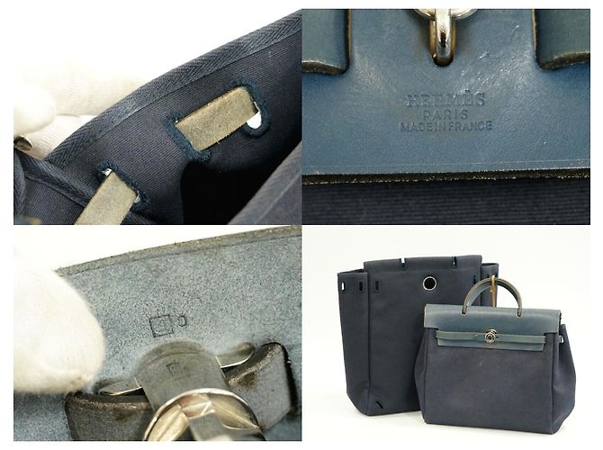 Hermès Hermes Herbag Azul marino - vista 6