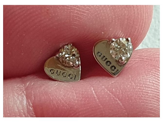 Gucci cuori in oro bianco 750/000 e diamanti - vista 2