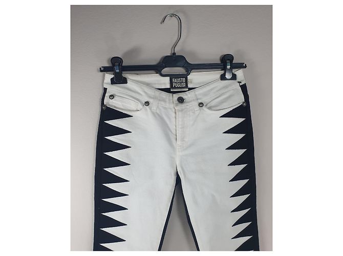 Vaqueros Fausto Puglisi Negros y Blancos - vista 2