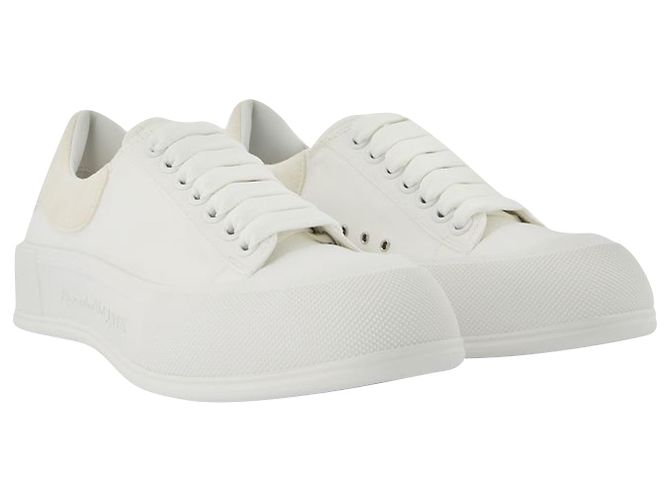 Sneakers Deck Plimsoll - Alexander Mcqueen - Bianco - Canva - vista 2