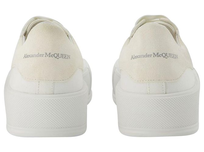Sneakers Deck Plimsoll - Alexander Mcqueen - Bianco - Canva - vista 3