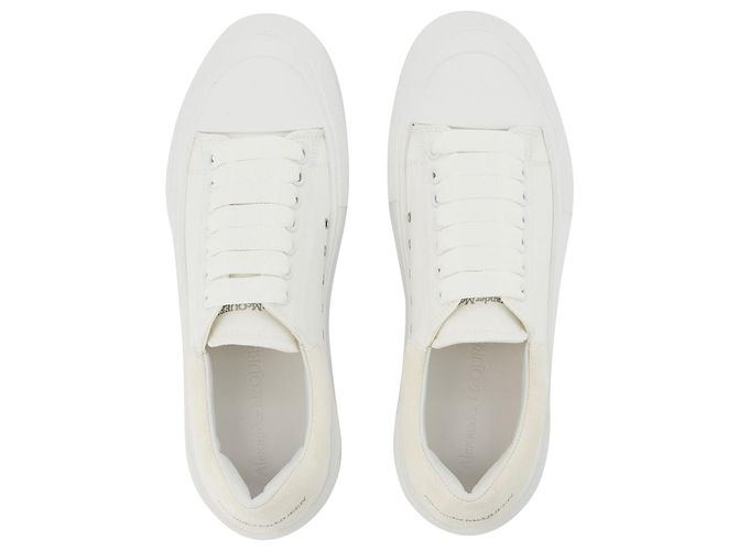 Sneakers Deck Plimsoll - Alexander Mcqueen - Bianco - Canva - vista 4