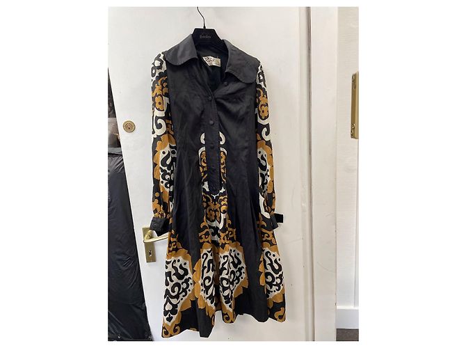 Autre Marque Réty Couture Kleid Schwarz Weiß Beige - Ansicht 3