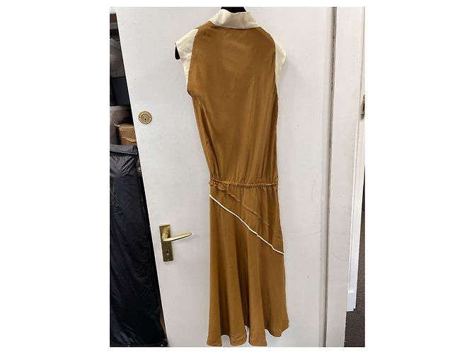 Vestido vintage Balenciaga Creme Castanho claro - vista 2