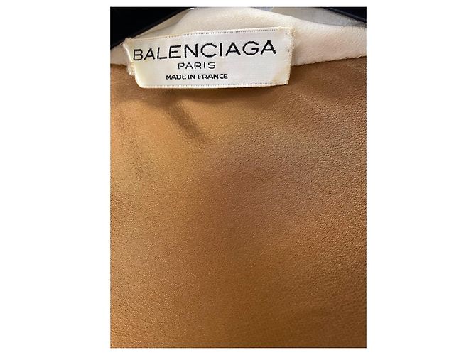 Vestido vintage Balenciaga Creme Castanho claro - vista 5