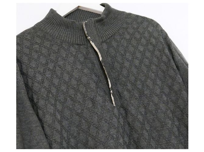 Zilli Grauer Strickpullover mit Reißverschluss am Ausschnitt - Ansicht 2
