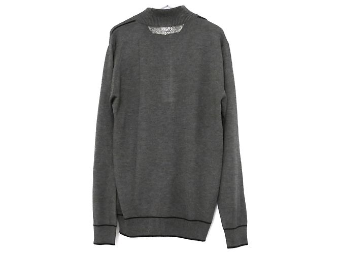 Zilli Grauer Strickpullover mit Reißverschluss am Ausschnitt - Ansicht 6