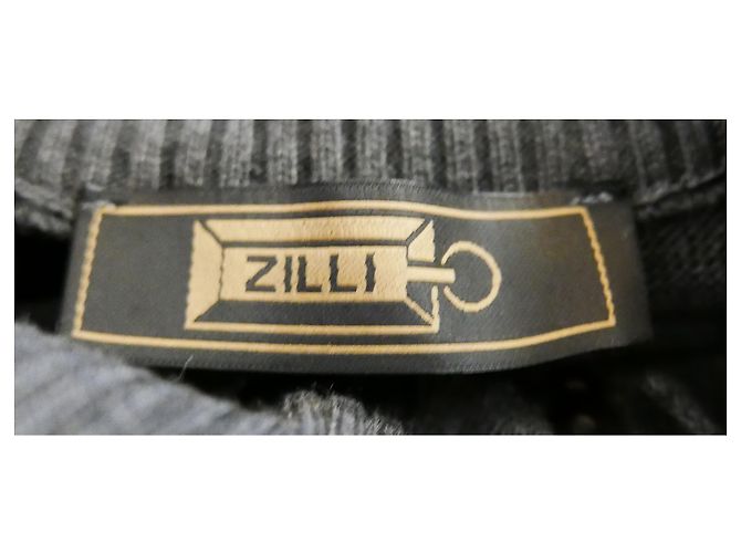 Zilli Grauer Strickpullover mit Reißverschluss am Ausschnitt - Ansicht 7